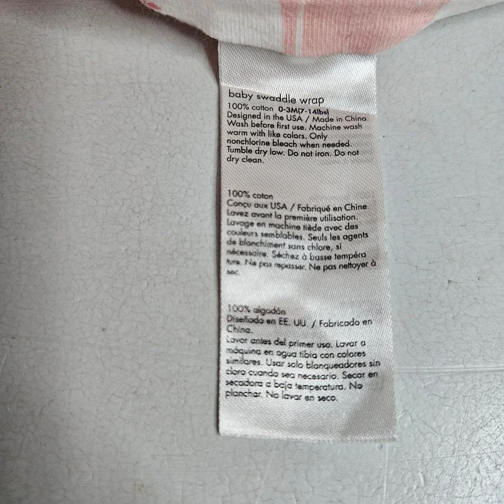 CuddleBug Gllquen Baby Swaddle Wrap Set 2PK Chevron Pink Stripe 0-3M 7-14lbs